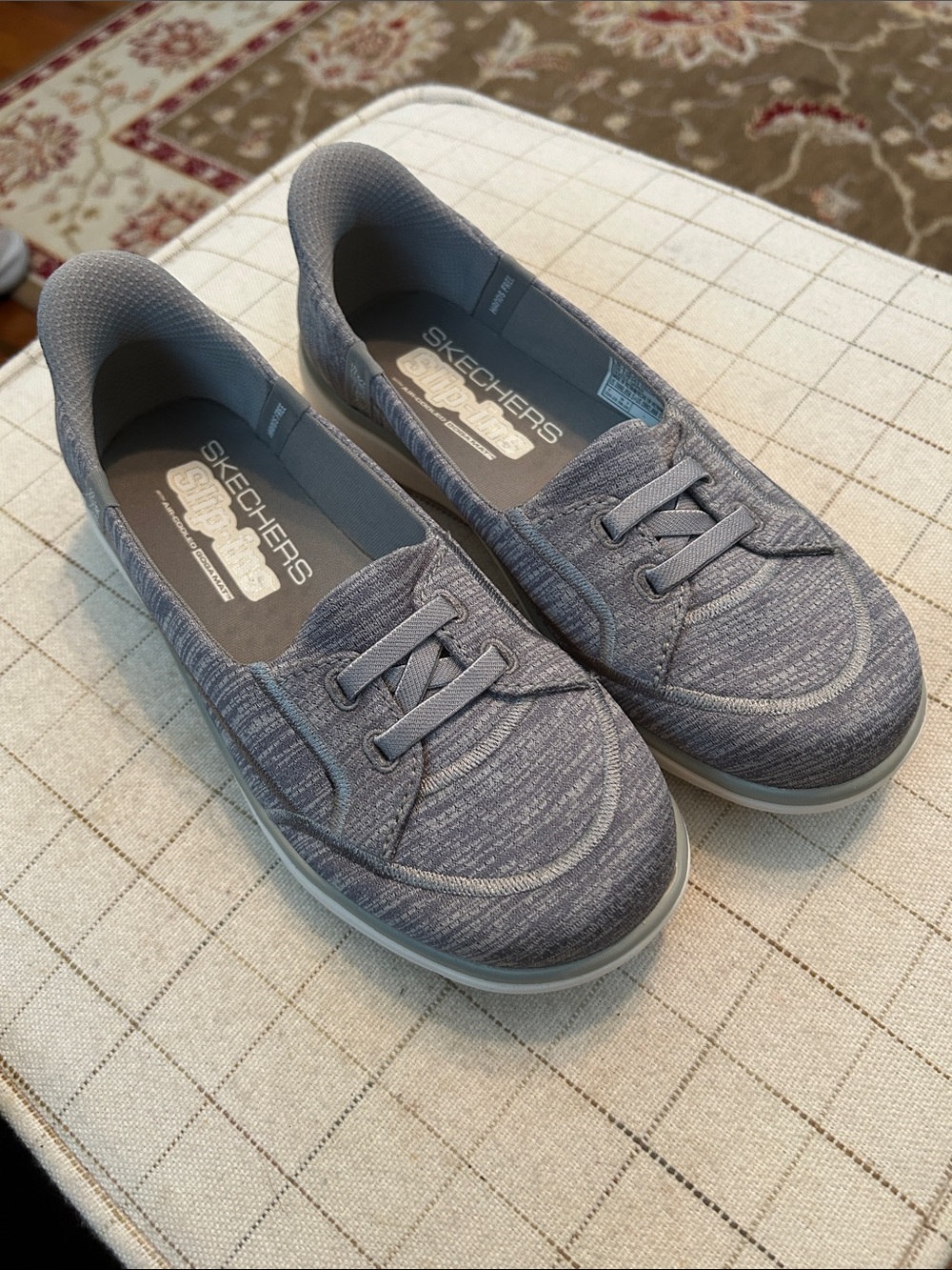 Skechers Women's Gray Knit Slip-On Sneakers